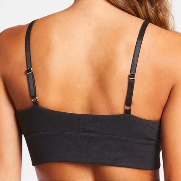 🌟NWT Athleta Well Rested Ribbed Sleep Bra Black - Picture 2 of 6